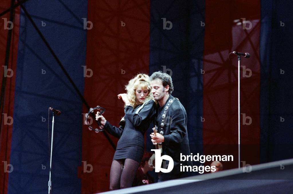 Bruce Springsteen, in concert on his Tunnel of Love Express Tour, Wembley Stadium, London. 25th June 1988 (photo)