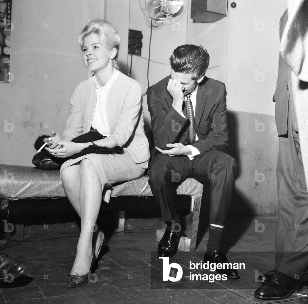 Vince Taylor, Roll & Roll Singer, and wife Perrin Lewis, 3rd January 1961 (b/w photo)