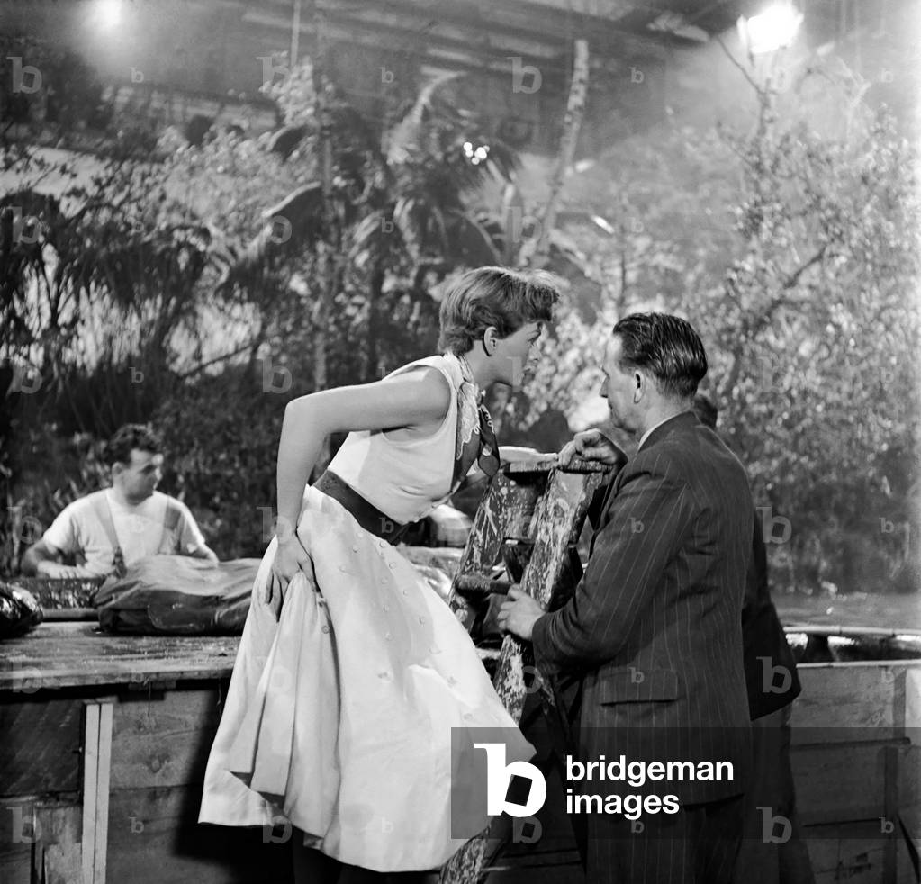 Shooting the Zambese rapids sequence at Elstree were Jeanne Crain, Dana Andrews and Michael Mataka who all appear in the Associated British - Marcel Hellman Technicolor picture 