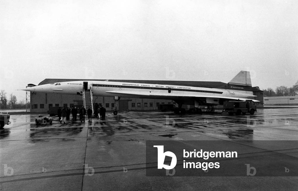 The British assembled Concorde 002 arrived at Heathrow Airport after completing a 45,000 mile demonstration sales tour of the Far East and Australia. The aircraft was to be moved later that day to the front of the Queen's Building for public viewing. 01/07/1972 (b/w photo)