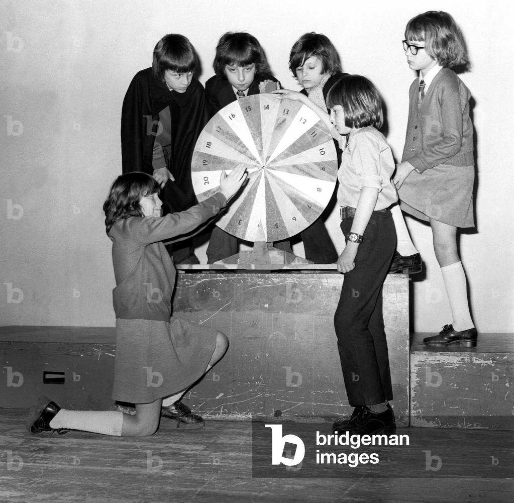 Pupils from Guide Post School in Northumberland, 26 April 1975 (b/w photo)