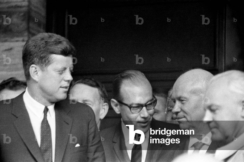 The visit of American President John F Kennedy to Vienna, Austria for talks with Soviet Premier Nikita Khrushchev. 3rd June 1961 (b/w photo)