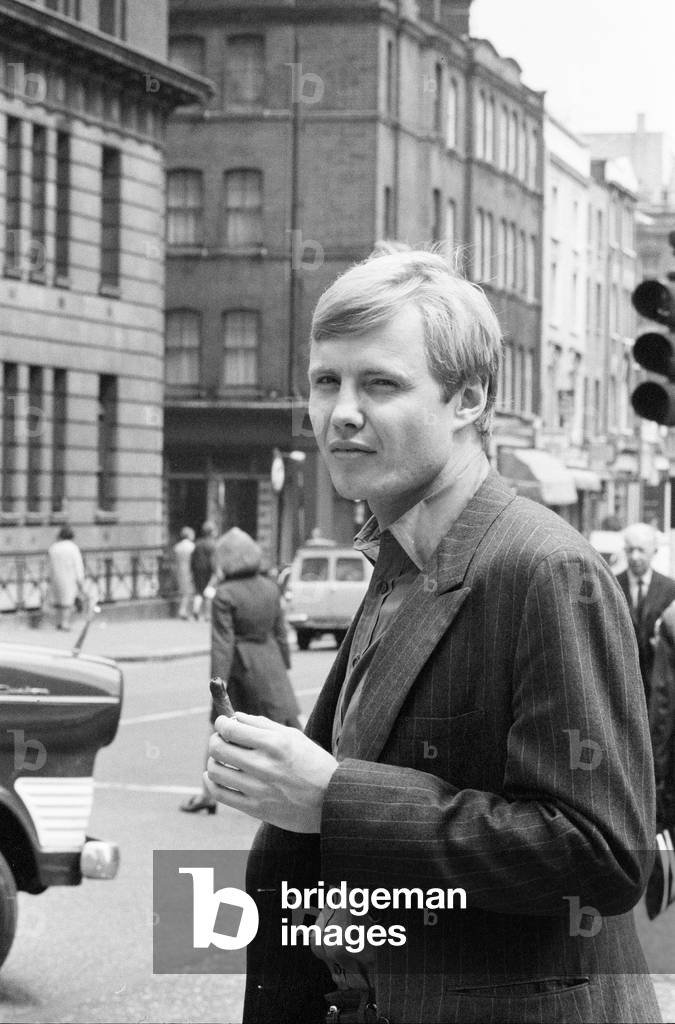 Jon Voight, actor and star of new release, Midnight Cowboy, (Autumn UK Release) pictured walking about town. 11th July 1969. The actor is in London for a few days, for talks on his next film, The Revolutionary.