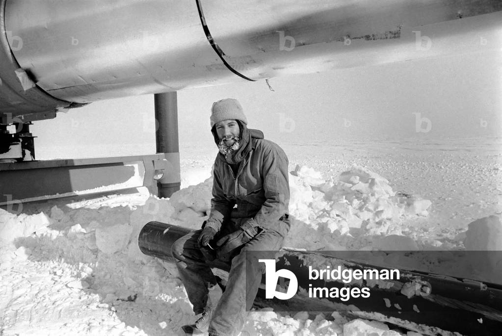 Prudhoe Bay Alaska, April 1977 (b/w photo)