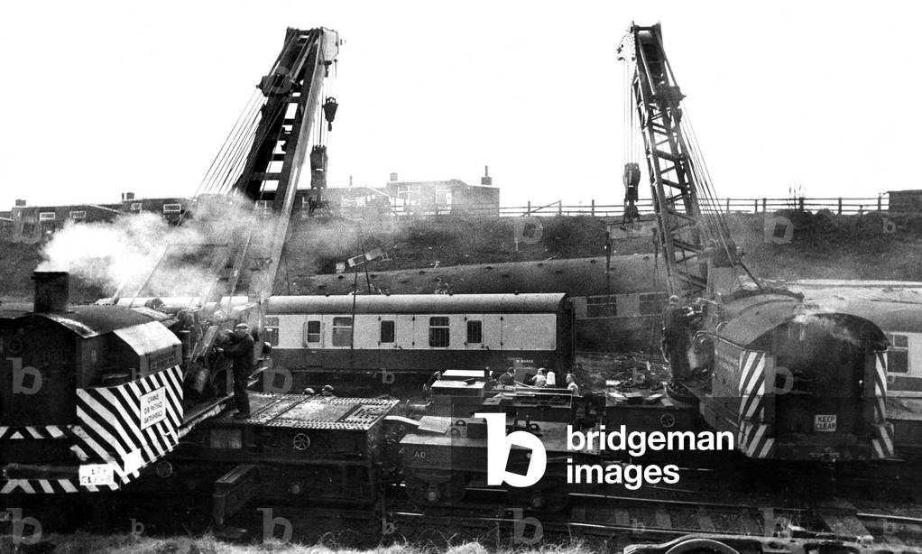 The crash of the Kings Cross to Aberdeen sleeper train called The Royal Northumberland Fusiliers at Morpeth on May 7th, 1969