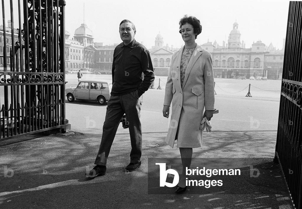 James Callaghan Chancellor of the Exchequer May 1966
walking through St James Park, London taking pictures