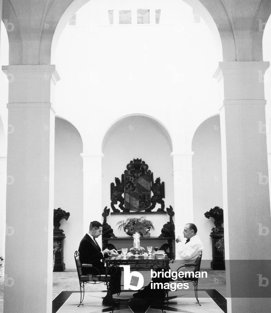 W Somerset Maugham (1874 -1965), 1954 (b/w photo)