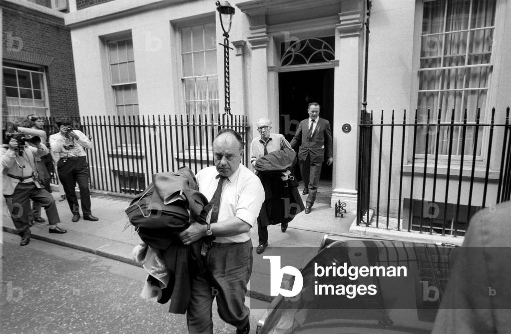 Moving day in Downing Street: A removal van moved into the front of No 10, stopped and then moved on to No 11 where Mr Roy Jenkins was waiting to move out. June 1970