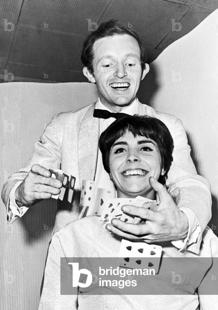 Magicians Paul and Jackie Daniels win Middlesbrough Circle of Magicians Will Fleet trophy. Circa 1964 (b/w photo)