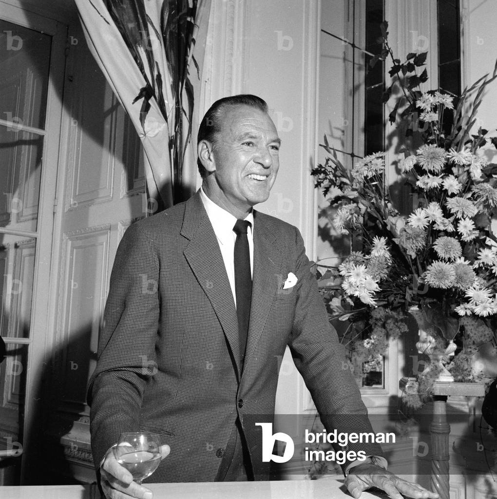 Gary Cooper at the Savoy hotel, 29th September 1960 (b/w photo)