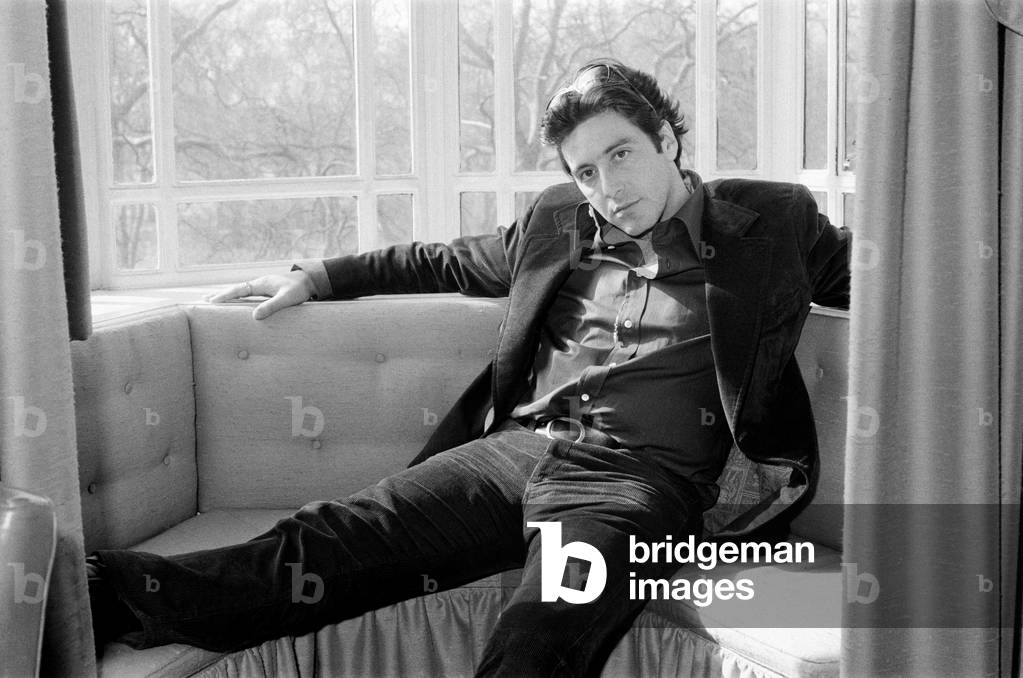Actor Al Pacino at the Dorchester Hotel. 25th March 1974.