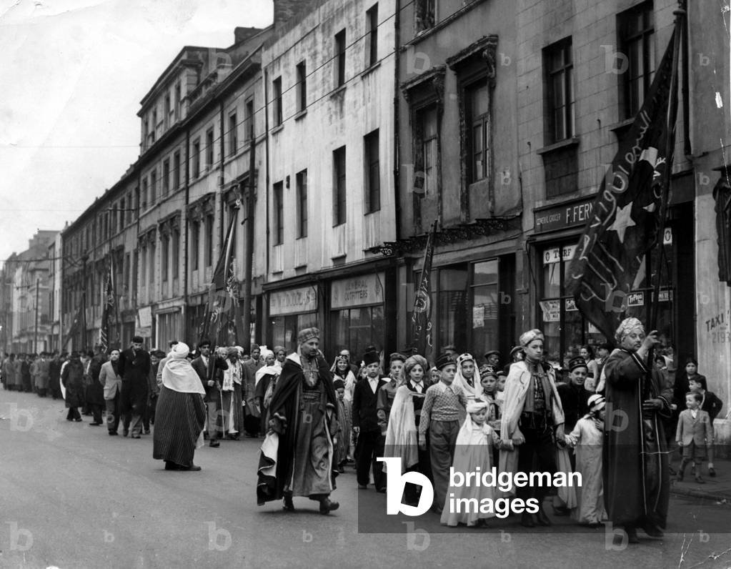 Moslem religious procession, April 1954