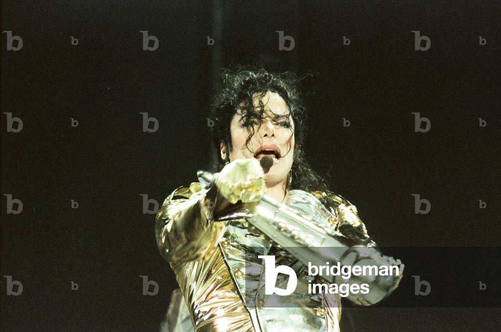 Michael Jackson seen here on stage at Sheffield, 10th July 1997 (photo)