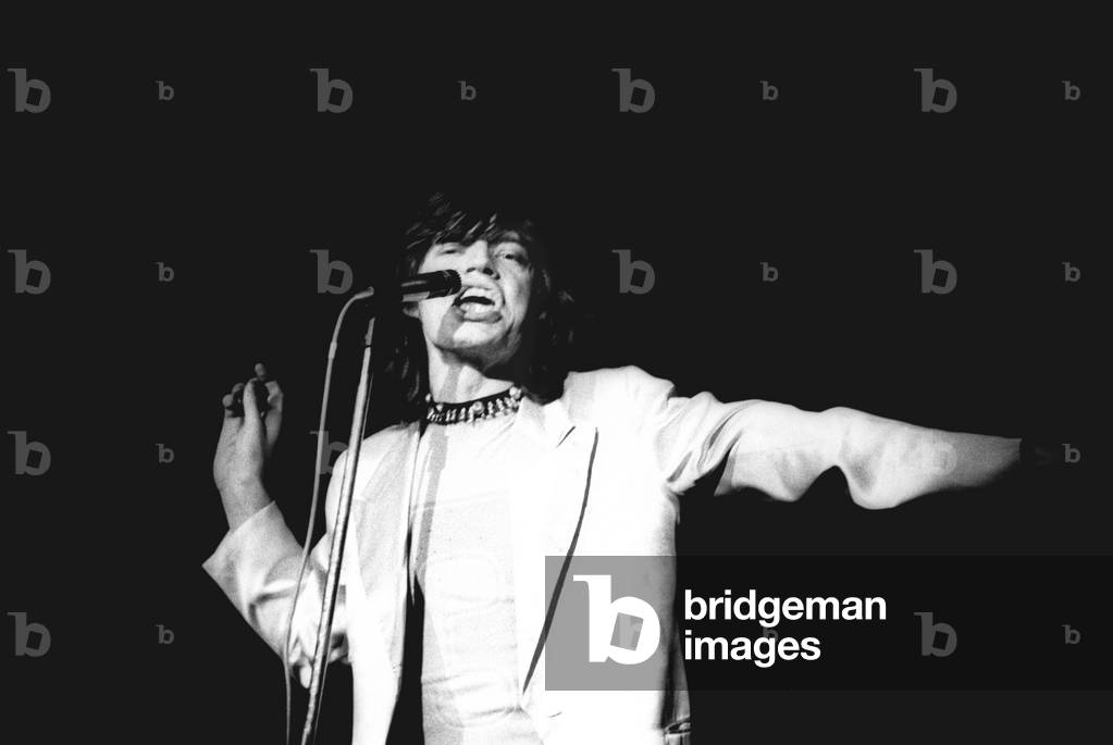 The Rolling Stones perform in concert at the Newcastle City Hall, 4 March 1971 (b/w photo)