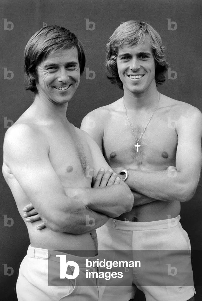 Tennis Stars: John and David Lloyd, August 1976 (b/w photo)