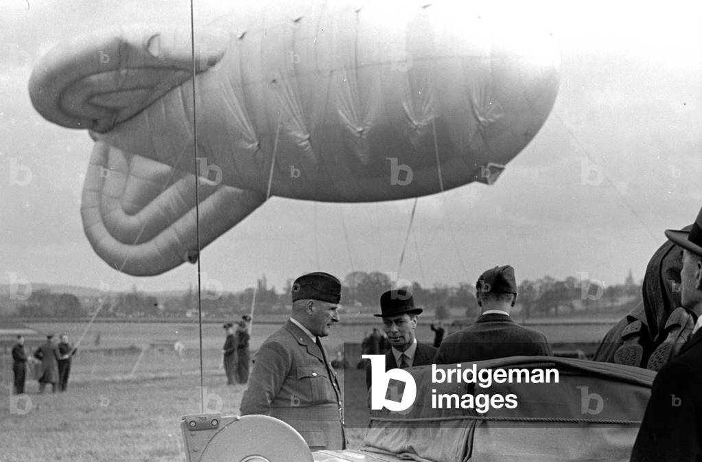 Royal Party at Hook. Balloon barrage with The King and Queen and Prime Minister Neville Chamberlain in attendance.
April 1939 july 11 1932 july 11 1932 1st april 1939