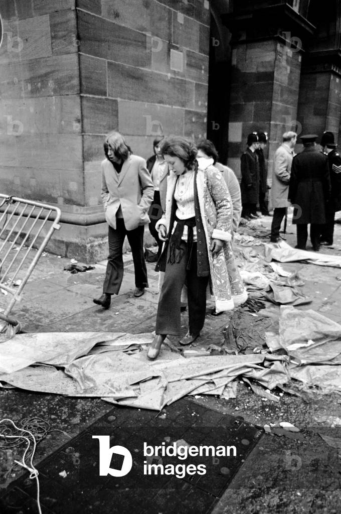 Queue for Rolling Stones Concert in Manchester. February 1971 (b/w photo)