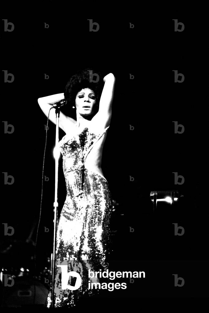 Shirley Bassey performing on stage in concert at Newcastle City Hall 30th April, 1971