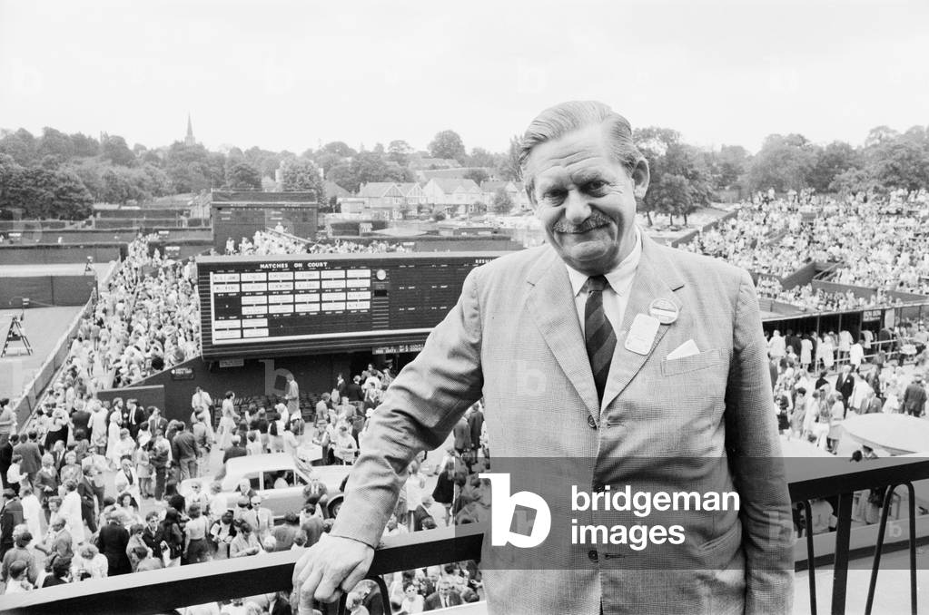 Peter Wilson, Mirror Sports Journalist at Wimbledon, 22nd June 1971 (b/w photo)
