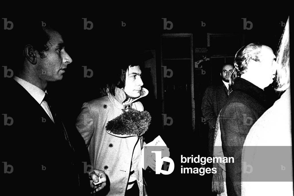 Rolling Stones Charlie Watts arriving at Newcastle City Hall on Thursday 4th March 1971 (first night of their UK tour) on the same day as the band announced they were going to become tax exiles by moving to France