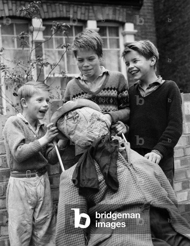 Lost 'Guy Fawkes' boys back in business, 1969 (b/w photo)