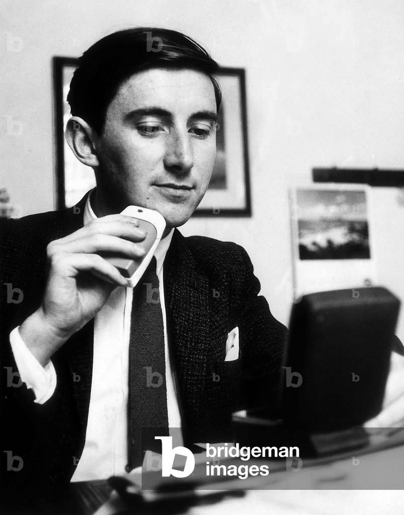 Liberal MP David Steel having a shave after leaving The House Of Commons, the year his Abortion bill, was drafted into law, 14th July 1967 (b/w photo)