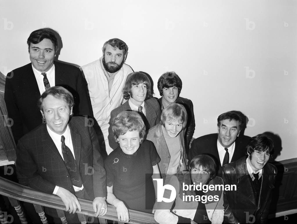 Press conference to announce the merger of The Robert Stigwood Organisation, 23rd February 1968 (b/w photo)