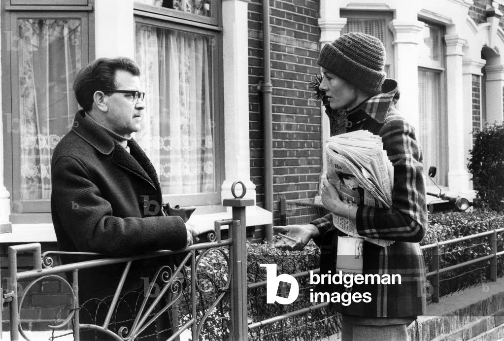 Actress Vanessa Redgrave, a candidate for the Workers' Revolutionary Party, was busy canvassing for support in her Newham North-East constituency in East London on Thursday. February 1974 (photo)