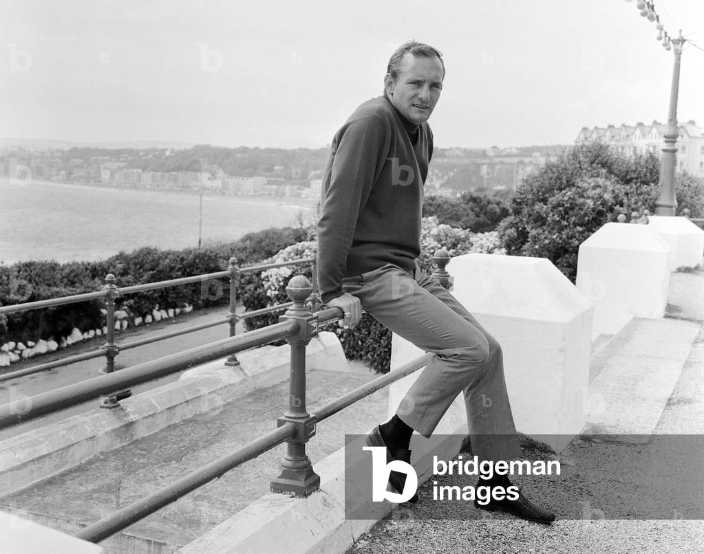 TT Rider Mike Hailwood. 29th June 1965 (b/w photo)