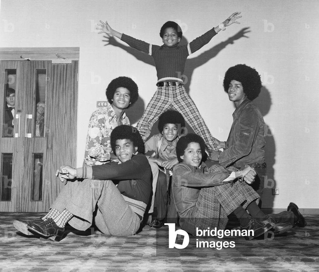 The Jackson Five become the Jackson Six, 1972 (b/w photo)