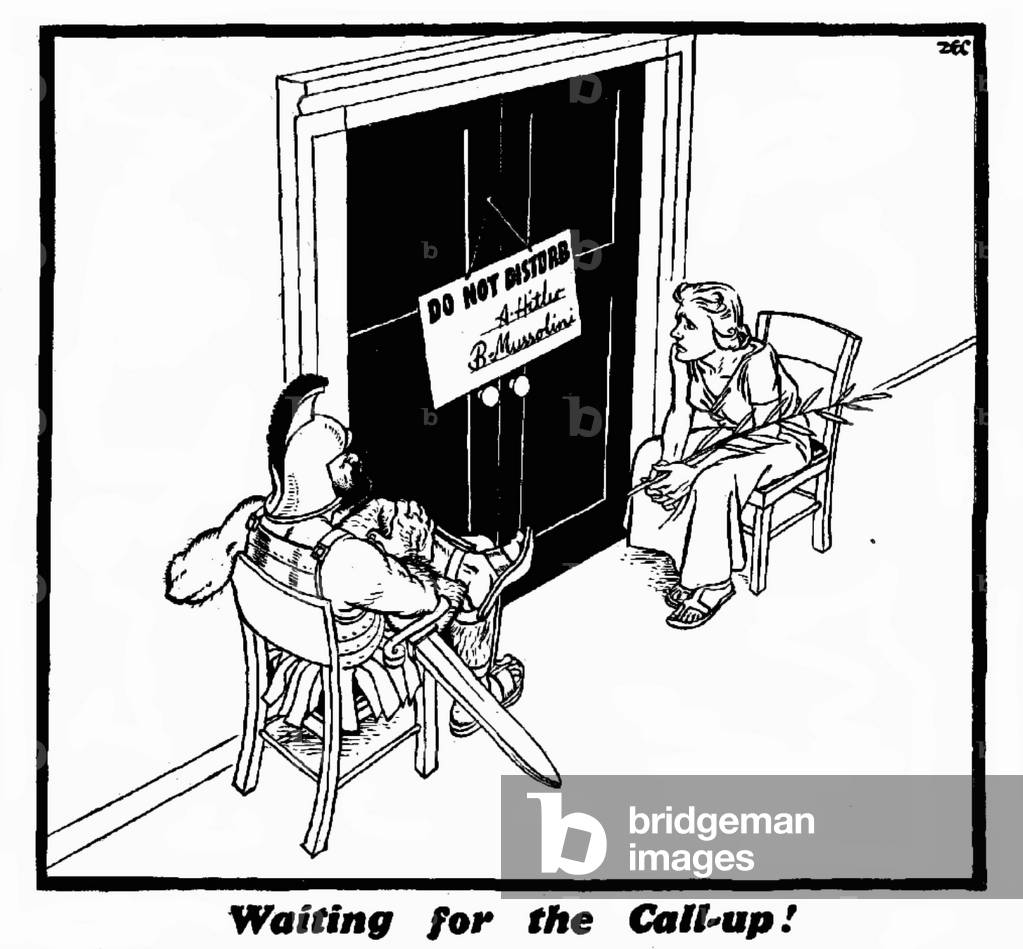 Waiting for the Call up! 19th March 1940 (b/w illustration)
