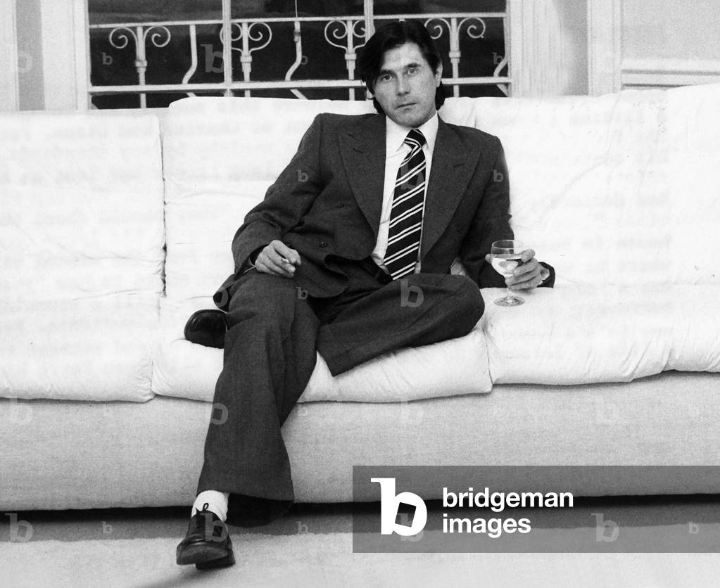 Bryan Ferry pop singer at home, 1982 (b/w photo)
