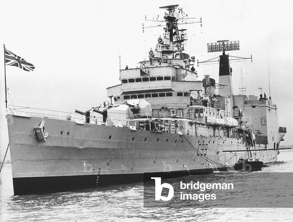 HMS Blake Helicopter Cruiser, May 1969 (b/w photo)
