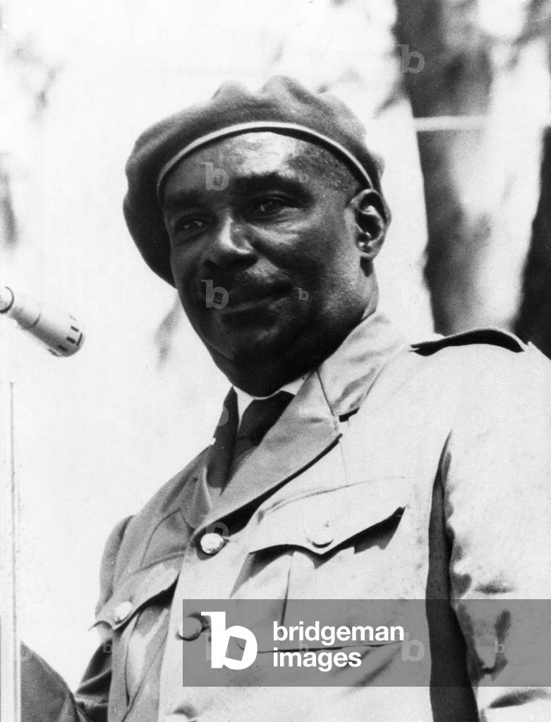 Sheik Abeid Karume, the first President of Zanzibar, an ex-deckhand who seized power after the revolution in 1964. 20th October 1970 (b/w photo)