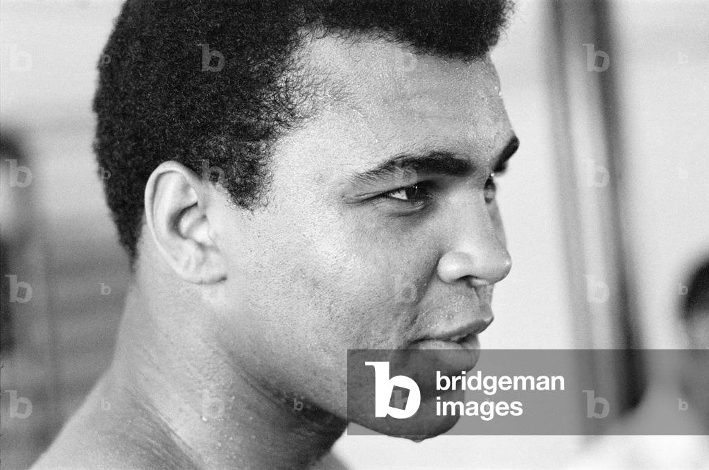 Muhammad Ali having a pre-fight medical ahead of his clash with Smoking Joe Frazier to be held at Madison Square Garden in New York City. 4th March 1971 (b/w photo)