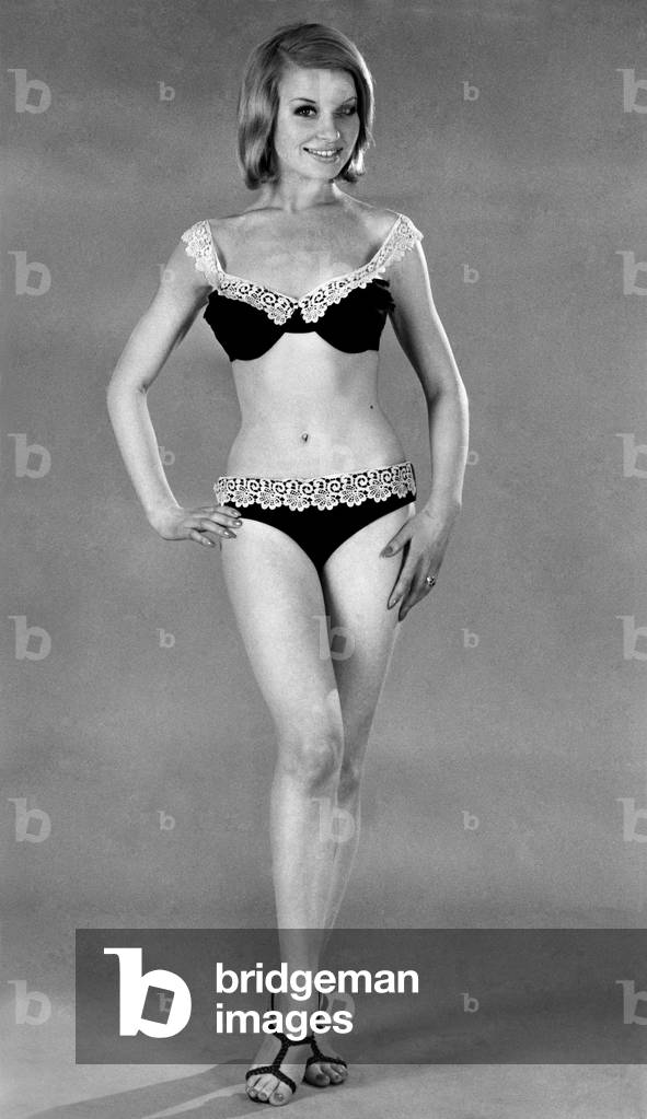 Model wearing a bikini. June 1965