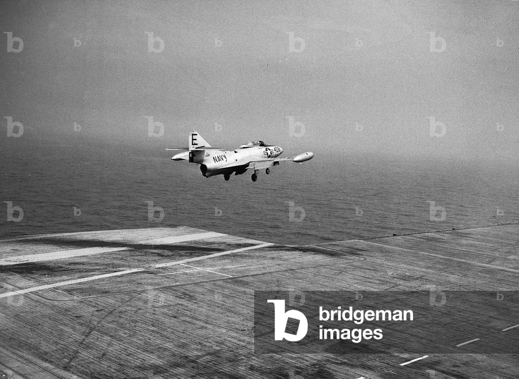 Ships Aircraft Carrier New Angled Deck Trials, July 1953 (b/w photo)
