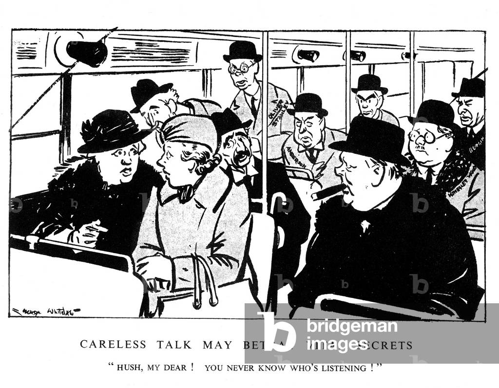 Careless Talk may betray vital secrets, Daily Herald, 9th February 1940 (b/w photo)