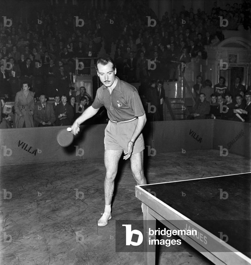 Sport: Table Tennis Championship: Rene Roothraft of France. November 1953