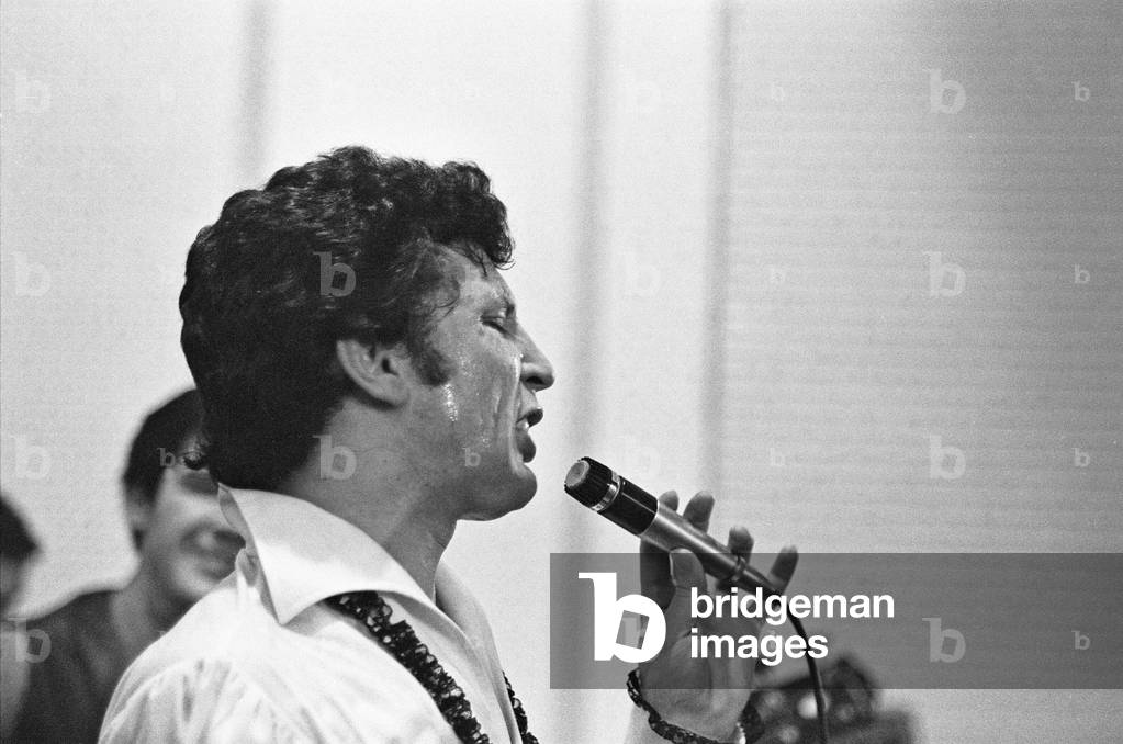 Tom Jones, performing at the Atlantic Ballroom in Woking, 28th February 1965 (b/w photo)