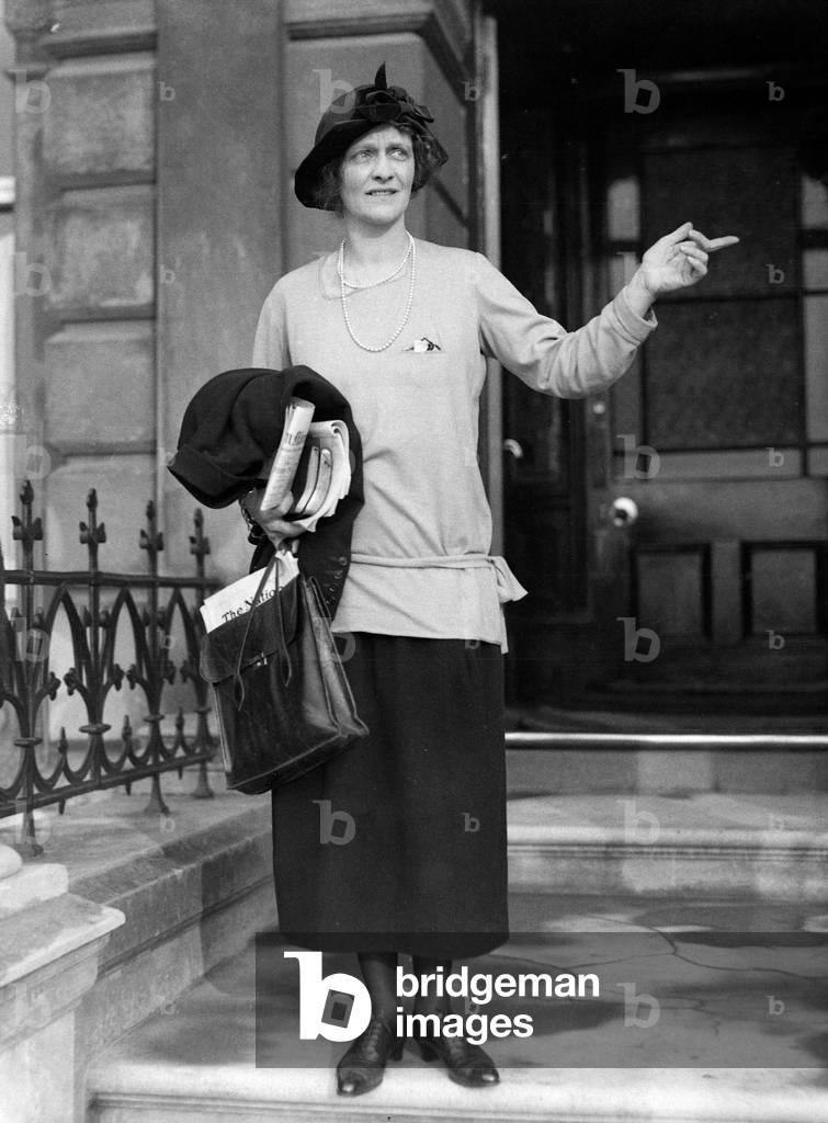 Lady Nancy Astor Conservative candidate for Sutton district of Plymouth in the 1924 General Election, October 1924 (b/w photo)