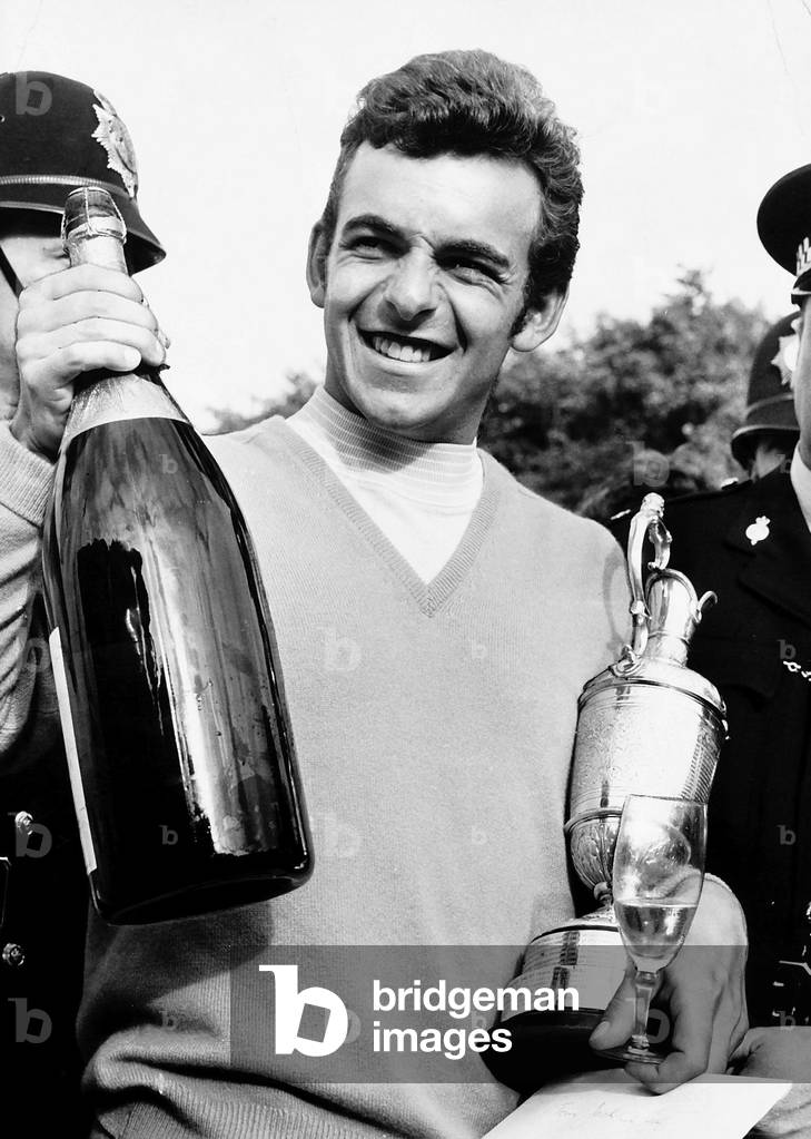 British Open 1969. Royal Lytham & St Annes Golf Club, Lancashire, July 1969. Tony Jacklin celebrates winning the British Golf Open 1969
