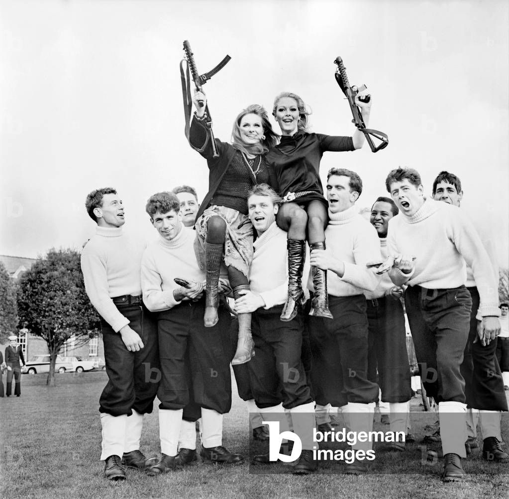 Film stars at Royal Navy Gunnery School.  February 1970