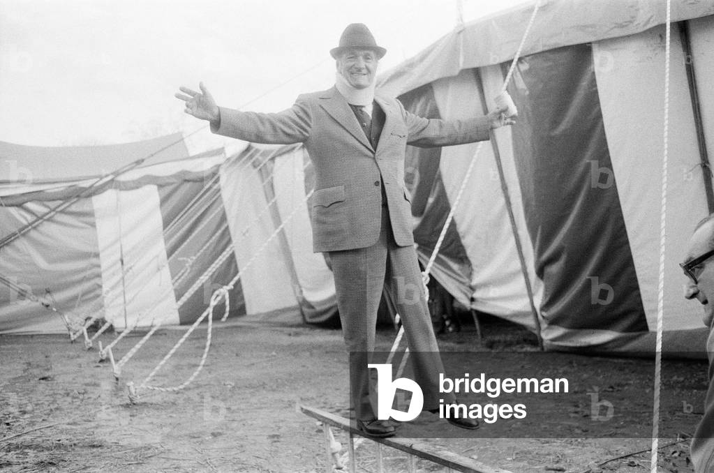Circus World Championships, being held under the Big Top on Clapham Common, London, 11th December 1977 (b/w photo)