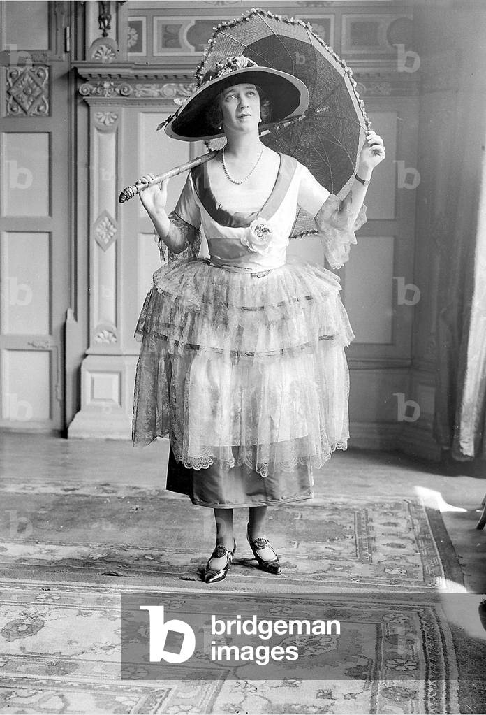 Dame Attalini wearing an Ascot Frock, June 1921 (b/w photo)