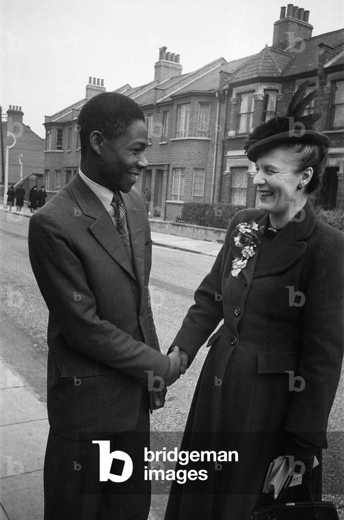 Making a polling day tour of her Fulham constituency. Dr Edith Summerskill, Parliamentary Secretary to the Minister of Food 23rd February 1950 (b/w photo)