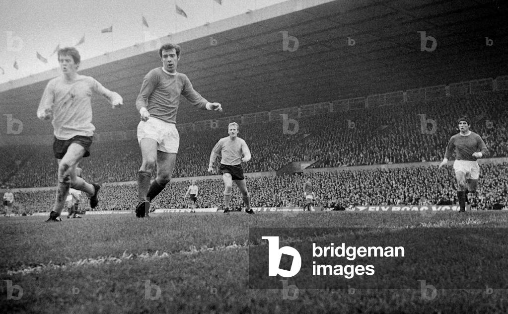Manchester United v SouthamptonAction during the two team's league match at Old TraffordOctober 1968 (photo)