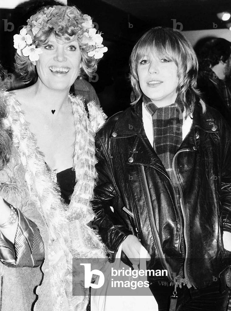 Marianne Faithfull pop singer actress with friend Ulla 1978 (b/w photo)