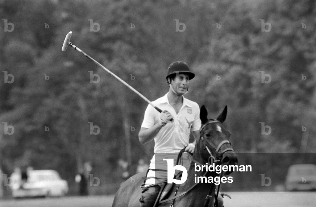 Prince Charles playing polo, 6th June 1977