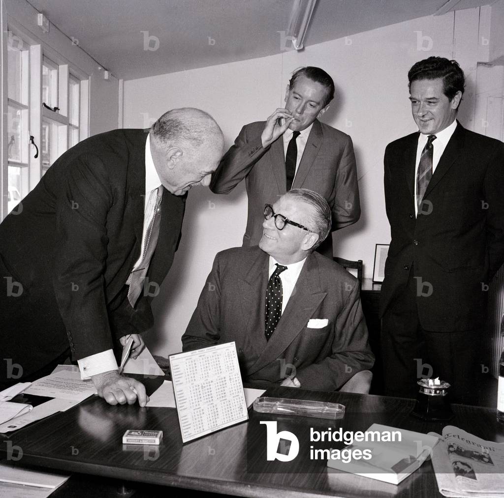 Press Conference at the National Theatre offices, August 1963 (b/w photo)